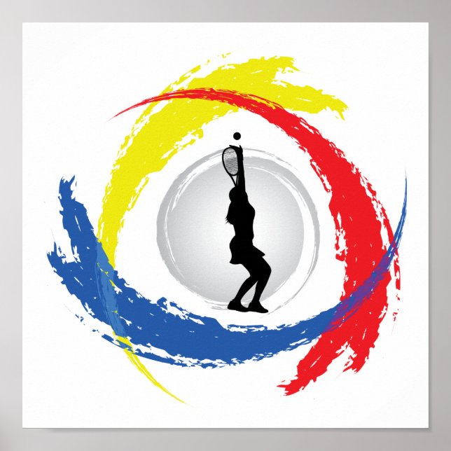 Tennis Tricolor Emblem (Weiblich) Poster (Vorne)