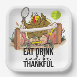 Tennis Turkey Erntedank lustiger Cartoon niedliche Pappteller