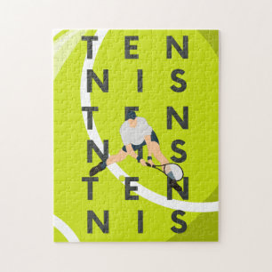 Tennis Typografie Text & Player Silhouette Kinder 