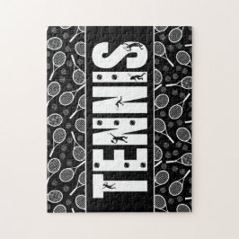 Tennis Typografie Text Schwarzweiß Coole Geschenke