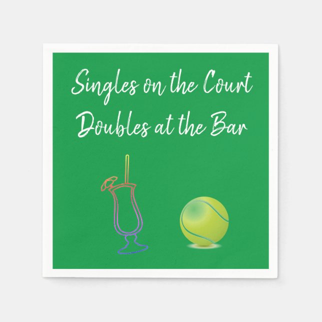 Tennis und Cocktails Serviette (Vorderseite)