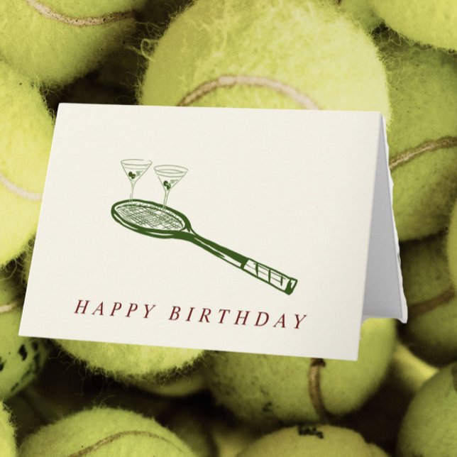 Tennis und Martini Geburtstagkarte Dankeskarte (Von Creator hochgeladen)
