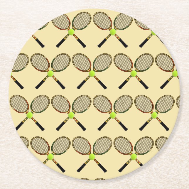 Tennis-Untersetzer Runder Pappuntersetzer (Vorderseite)