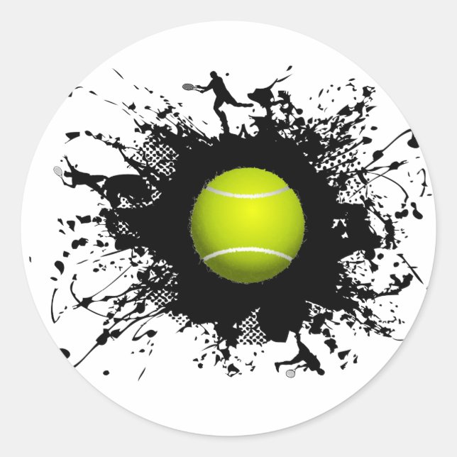 Tennis Urban Style Runder Aufkleber (Vorderseite)