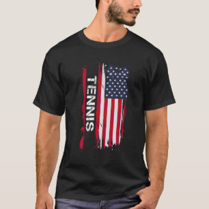 Tennis Usa Flag Geschenk für Tennis Players Traine T-Shirt
