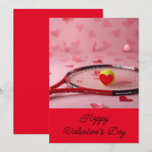 Tennis Valentinstag mit LIEBE für Spieler Feiertagskarte