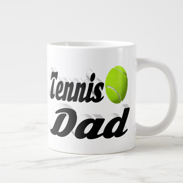 Tennis Vater Halbtext Riesenkaffee Tasse (Rechts)