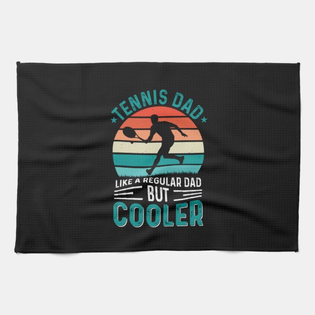 Tennis Vater Retro Sunset Geschirrtuch (Horizontal)