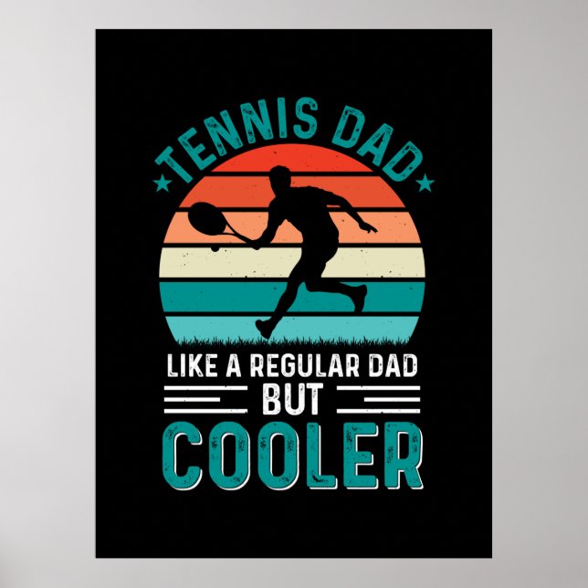 Tennis Vater Retro Sunset Poster (Vorne)