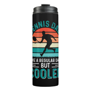 Tennis Vater Retro Sunset Thermosbecher