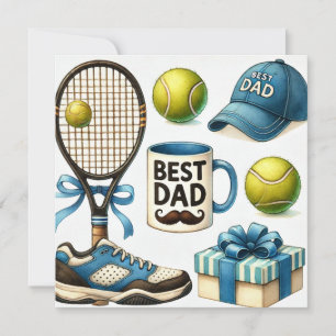 Tennis Vater Vatertag mit Racket und Ball Feiertagskarte