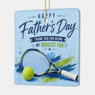 Tennis-Vatertag für Papa Blaue Wasserfarbe Keramikornament