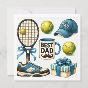 Tennis Vatertag Party oder Geburtstag Thema Feiertagskarte