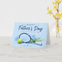 Tennis-Vatertagskarte für Papa Blaue Wasserfarbe