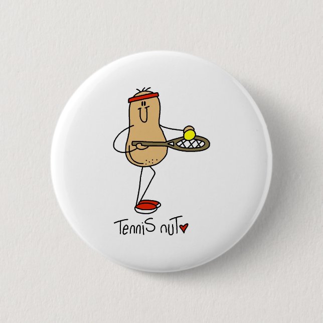 Tennis Verrückter Button (Vorderseite)