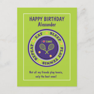 Tennis vert frais 🎾 Bonne Carte postale Anniversa