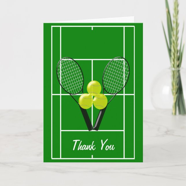 Tennis Vielen Dank Dankeskarte (Vorderseite)