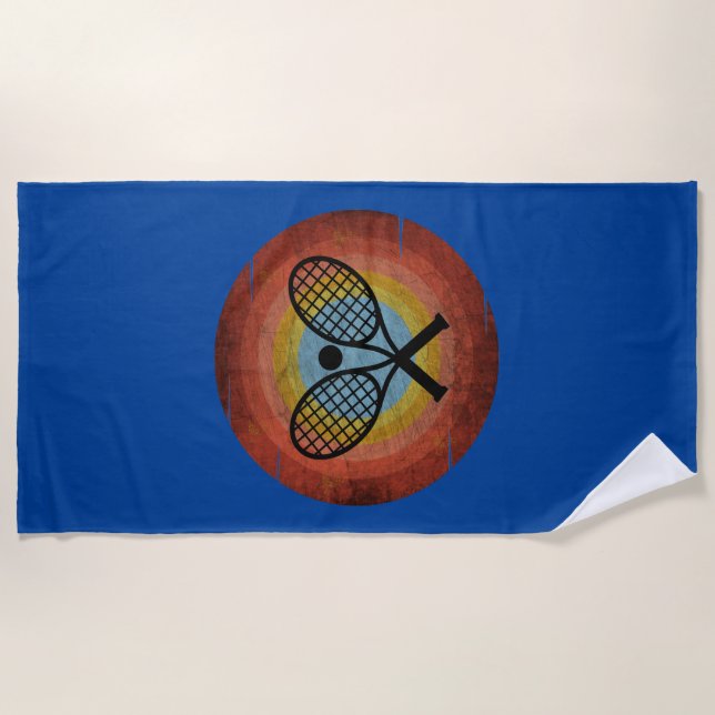 TENNIS VINTAG STRANDTUCH (Vorderseite)