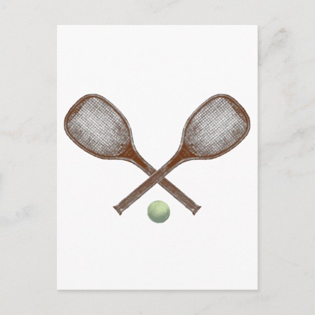 Tennis-Vintage Schläge Postkarte (Vorderseite)