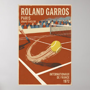 Tennis-Wandkunst Roland Garros972 - Orange Beige Poster