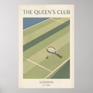 Tennis-Wandkunst Vintage Courtside Szene - London Poster
