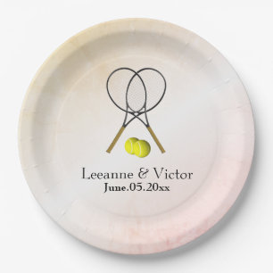 Tennis Wedding Personalisiert Pappteller