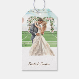 Tennis Wedding themed Braut und Bräutigam am Court Geschenkanhänger