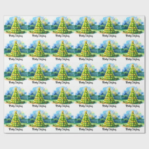 Tennis Weihnachten Festlicher Ball Weihnachtsbaum Geschenkpapier