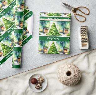 Tennis-Weihnachten  Festlicher Ball Weihnachtsthem Geschenkpapier