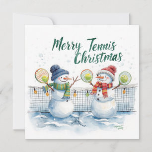 Tennis Weihnachten Festlicher Schneemann