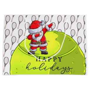 Tennis Weihnachten mit Ball und Racket Weihnachtsm Große Geschenktüte