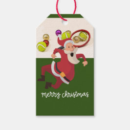 Tennis Weihnachten mit dem Weihnachtsmann-Ball-Rac Geschenkanhänger