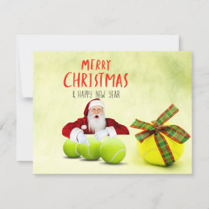 Tennis Weihnachten mit dem Weihnachtsmann Karte