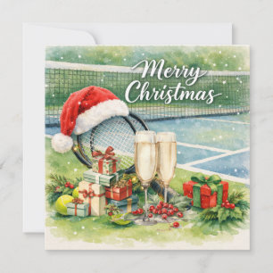 Tennis Weihnachten mit Schläger und Ball auf dem C