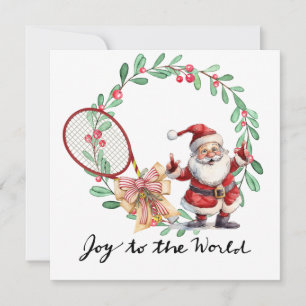 Tennis Weihnachten mit Schläger und Weihnachtskran