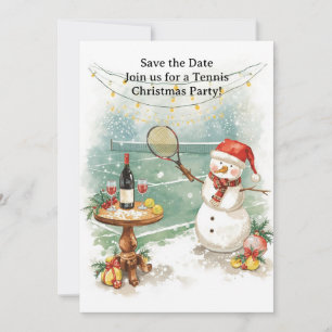 Tennis Weihnachten mit Snowman Einladung