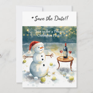 Tennis Weihnachten mit Snowman Einladung