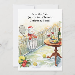 Tennis Weihnachten mit Snowman Einladung