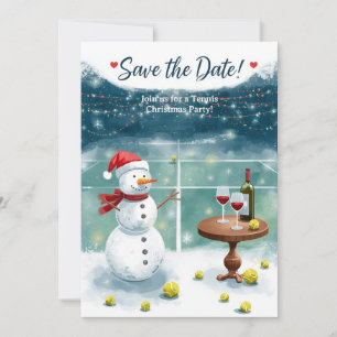 Tennis Weihnachten mit Snowman Einladung