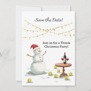 Tennis Weihnachten mit Snowman Einladung