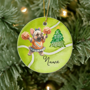 Tennis Weihnachten mit Tennisball für Mädchenspiel Keramik Ornament
