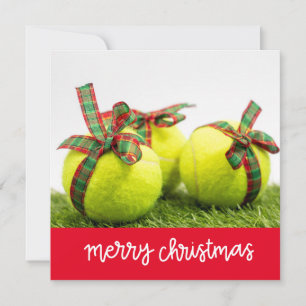 Tennis Weihnachten mit Tennisball Karte