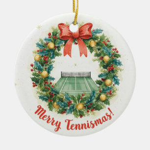 Tennis Weihnachten mit Tennisball Keramik Ornament