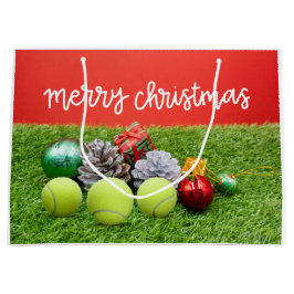 Tennis Weihnachten mit Tennisball und Geschenke Große Geschenktüte