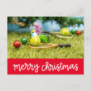 Tennis Weihnachten mit Tennisball und Ornamenten