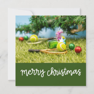 Tennis Weihnachten mit Tennisball und Ornamenten