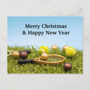 Tennis Weihnachten mit Tennisball und Schläger