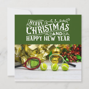 Tennis Weihnachten mit Tennisball und Schläger