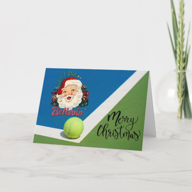 Tennis Weihnachten mit Tennisball und Weihnachtsma (Vorderseite)