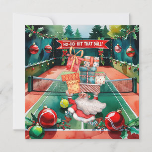 Tennis Weihnachten mit Tennisball und Weihnachtsma